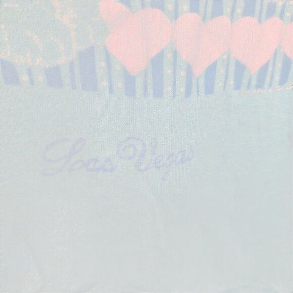 Vintage 80s Cat Bear Las Vegas Tourist Tshirt Womens Size XL Blue - Picture 2 of 7